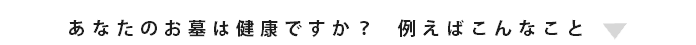 あなたのお墓は健康ですか
